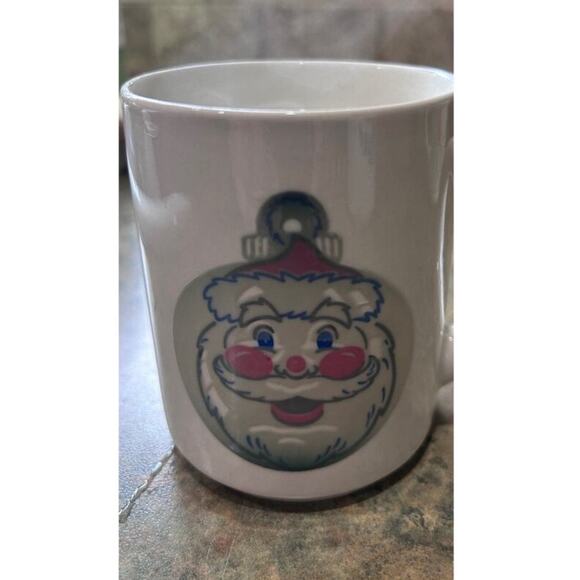 VTG Denny's Til Dawn Cream Ceramic Heat Activated Ornament Santa Coffee Mug 10oz - Picture 5 of 10